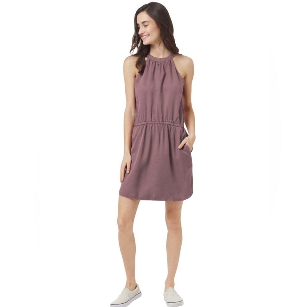 Tentree Cyprus Dress Women’s Size Large Purple 100% Tencel EcoCore Vacation - Picture 1 of 12